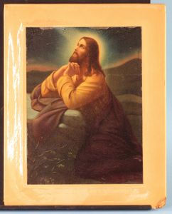 Vintage Religious Art Print Jesus Praying in Gethsemane