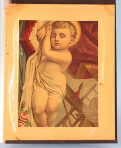 Vintage Religious Unframed Baby Jesus Sleeping Art Print Poster - 12x9 Inch