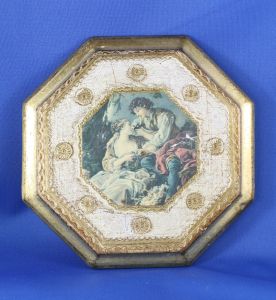 Vintage Italian Wall Art Wood Plaque Picture